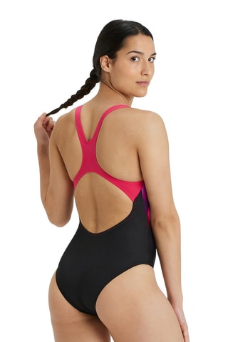 Maillot 1 pièce dip and dye - Noir et rose