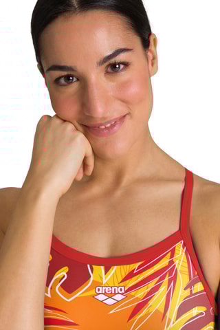 Maillot 1 pièce Hawaii- Rouge et jaune