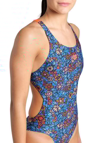 Maillot 1 pièce - Bleu marine et orange