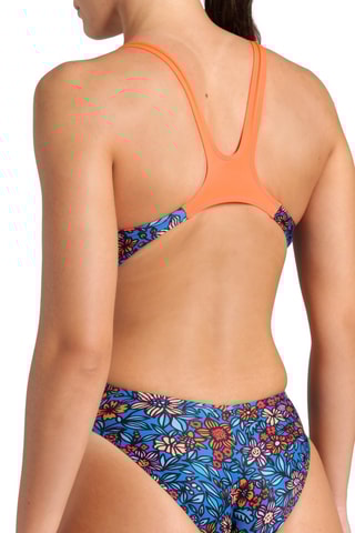 Maillot 1 pièce - Bleu marine et orange