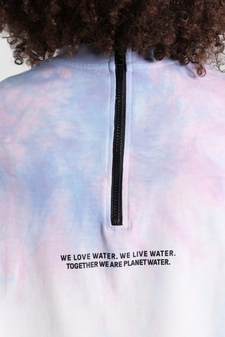 T-shirt de plage tie and dye - Blanc et bleu clair