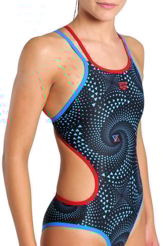 Maillot 1 pièce - Bleu clair et rouge