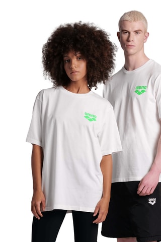 T-shirt de plage - Ecru et vert fluo