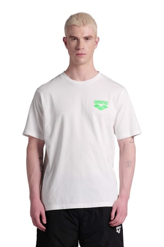 T-shirt de plage - Ecru et vert fluo