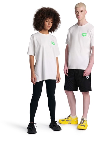 T-shirt de plage - Ecru et vert fluo