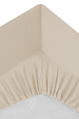 Drap-housse en percale de coton 80 fils/cm² - Beige