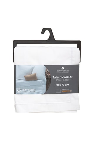 Taie d'oreiller en coton 145 g/m² - Blanc - 50 x 70 cm