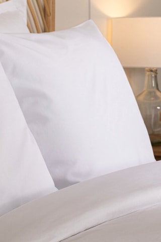 Taie d'oreiller en percale de coton 80 fils/cm² - Blanc