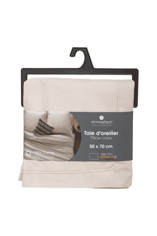 Taie d'oreiller en coton 145 g/m² - Beige - 50 x 70 cm