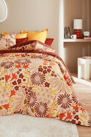 Parure de couette réversible Daisie - Marron