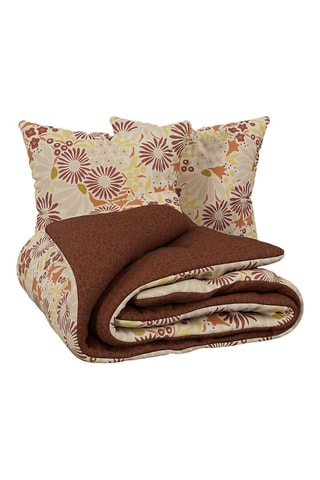 Parure de couette réversible Daisie - Marron