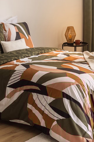 Parure de couette en coton 130 g/m² Aqua - Kaki