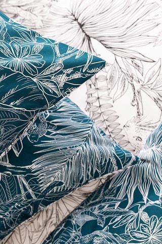 Parure de couette en coton 57 fils/cm² Jungle - Noir et blanc