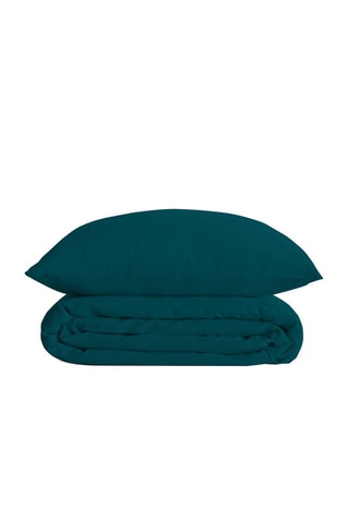 Parure de couette en coton 130 g/m² Percal - Bleu canard