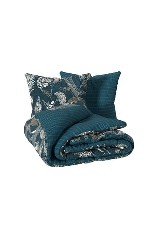 Parure de couette en coton 115 g/m²  Paon - Bleu foncé