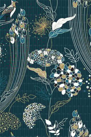 Parure de couette en coton 115 g/m²  Paon - Bleu foncé