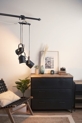 Hanglamp Bil - Zwart en Goudkleurig