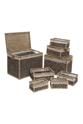 8 Grenenhouten Mandjes Enrico - Naturel