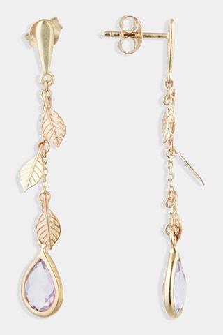 Boucles d'oreilles Or jaune et améthystes