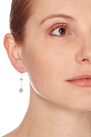 Boucles d'oreilles Trio Pendants Or blanc et diamants