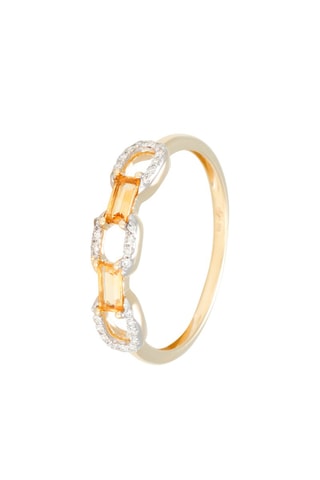 Bague Kalys Or jaune, diamants et citrines