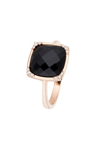 Bague Nais   Or rose et onyx et diamants