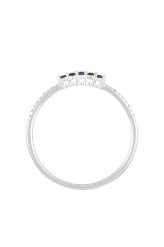 Bague Lisière Or blanc, diamants et saphirs