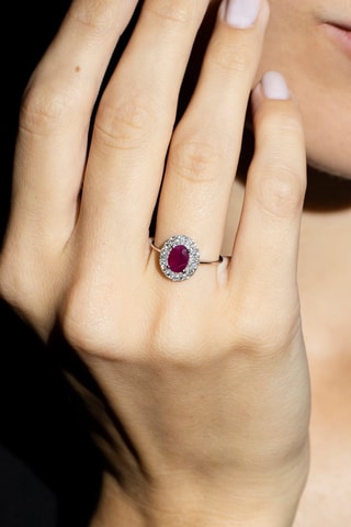 Bague Aqaba - Or blanc, diamants et rubis