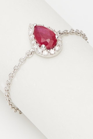 Bague Red Tear Or blanc, diamants et rubis