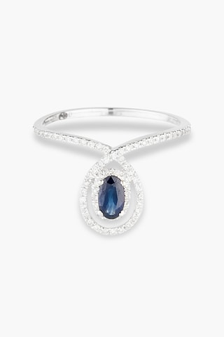 Bague diamants Zagreb Or blanc, saphir et diamants