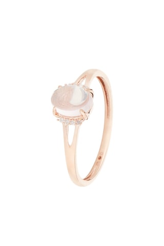 Bague Cinderella Or rose, diamants et quartz