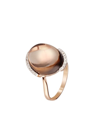 Bague Impériale   Or rose, quartz et diamants