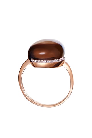 Bague Impériale   Or rose, quartz et diamants