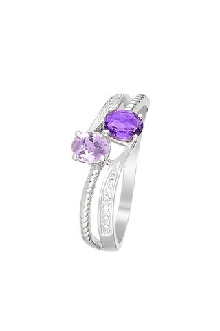 Bague Purple duchesse  Or blanc, diamants et améthystes