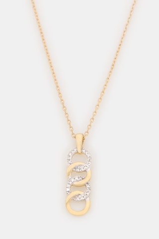 Collier Ronds entrelacés - Or jaune et diamants 0,056 carat