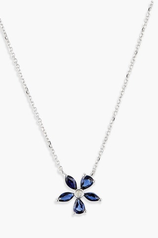 Collier Or blanc, saphirs et diamant