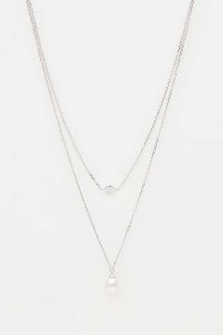 Collier Lilia   Or blanc, perle d'eau douce et diamants