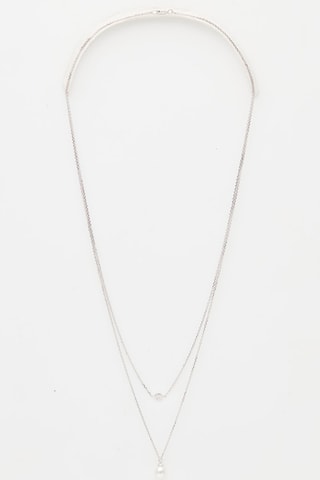 Collier Lilia   Or blanc, perle d'eau douce et diamants