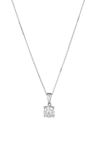 Pendentif Brillant Lucia Or blanc et diamants