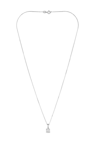 Pendentif Brillant Lucia Or blanc et diamants