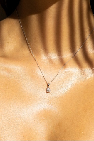 Pendentif Brillant Lucia Or blanc et diamants