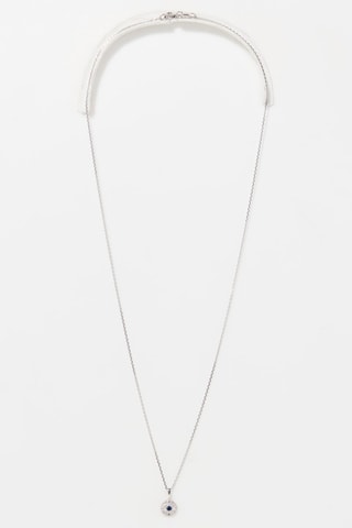 Pendentif Or blanc, diamants et saphir