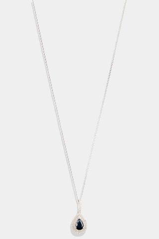 Pendentif Azurite Or blanc, diamants et saphir