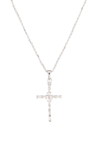Pendentif Croix majestueuse  Or blanc et diamants