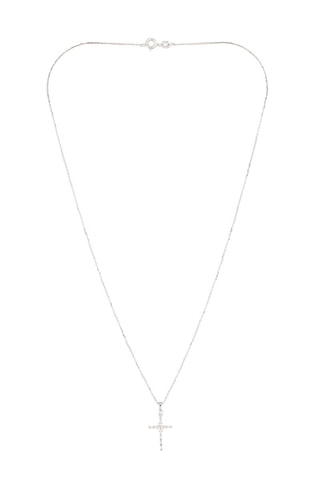 Pendentif Croix majestueuse  Or blanc et diamants