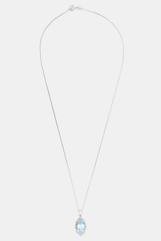 Pendentif Valentina Or blanc, diamants et topaze