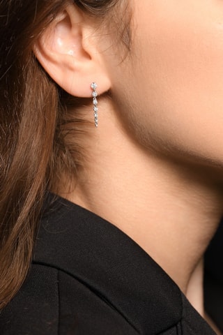 Boucles d'oreilles Ricochets - Or blanc et diamants