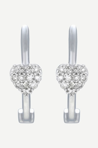 Boucles d'oreilles Coeur jumelle - Or blanc et diamants