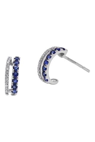 Boucles d’oreilles - Or jaune, saphirs et diamants