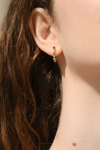 Boucles d’oreilles Rouna - Or jaune, diamants, citrines et topazes